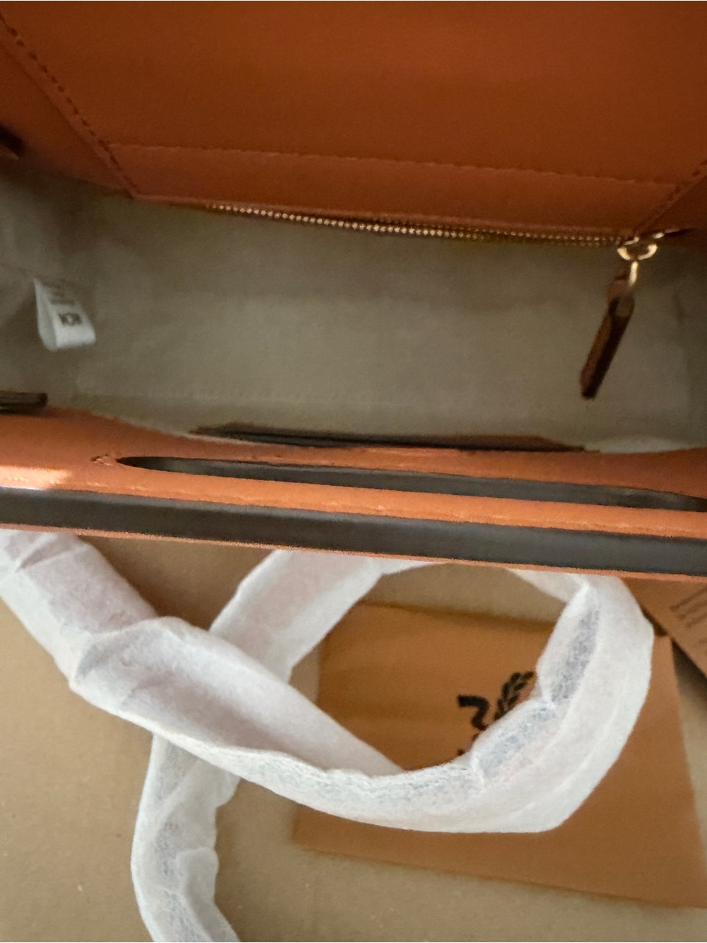 MCM Cognac Leather Cutout-Handle Shoulder Bag - Picture 4 of 7